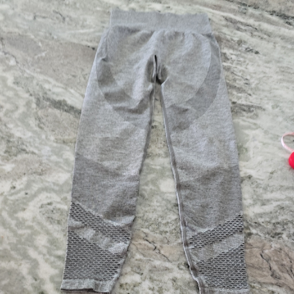 Victoria's Secret Gray Leggings with Textured Panels